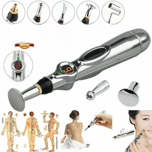 Pluma de Masaje de Acupuntura Electrónica 3 en 1 Alivio del Dolor Terapia Meridiana Herramientas de Masaje Manual para Recuperación de Músculos - 1