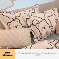 Funda nórdica gruesa de lana de leche para invierno, ropa de cama de lana de Coral, Simple, de lujo, cálida, gruesa, de nieve - details 8