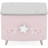 Blanco Mate/Gris/Rosa, 44,4 x 38,8 x 33,7 cm, Mesita de Noche Infantil Rosa Gris - details 3