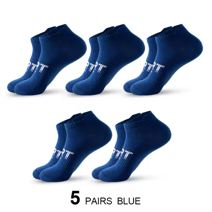 tobilleros de verano para hombremedias deportivas con bordado finoresistentes al olorColor azul Klein5 pares - 1