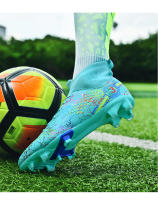 Zapatos de fútbol profesionales FG/TF para adultos, botas de fútbol de Punta larga antideslizantes, tacos altos de tobillo para niños pequeños, zapatillas de fútbol de hierba - details 15