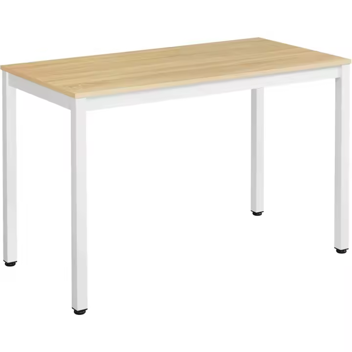 Ordenador Mesa de Estudio Mesa de Comedor 120 x 60 x 76 cm Madera Natural y Blanco LWD64N - 1