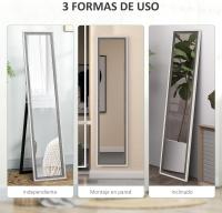 Cuerpo Entero 157x37 cm Espejo de Pie o de Pared con Marco de MDF y Soporte para Salón Dormitorio Roble - details 32