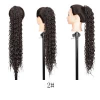 Cola de caballo rizada con cordón, estilo cornrow, con clip, efecto ombré, onda profunda, extensión de cola de caballo larga, postizo de cola de caballo - details 2