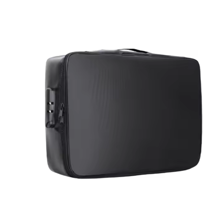 Bolsa de documentos impermeable y resistente al fuego, multicapa con cerradura, funda portátil para pasaporte, cierre de cremallera, maletín para archivos con asa cómoda - 1