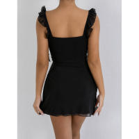 Vestido corto sexy de encaje con espalda descubierta y cuello en V para mujer, novedad de 2025 - details 5