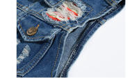 Chaquetas sin mangas de fiesta rasgadas de mezcla para hombre, estilo retro, hip hop, primavera y verano - details 7