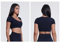 SHINBENE-Top de manga corta con doble forro para mujer, camisetas ajustadas con cuello en V, Camisetas básicas bonitas de verano - details 14