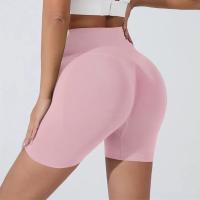 Pantalones cortos deportivos de realce de cadera color melocotón para mujer, pantalones cortos ajustados de tres puntos para adelgazar el vientre, entrenamiento para correr, pantalones de secado rápido - details 4