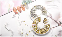KADS 3D metálico oro/plata remache escamas de uñas arte Decoración Accesorios de uñas manicura brillo gemas - details 5
