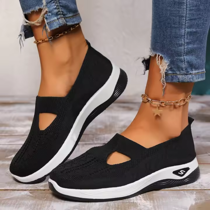 Zapatos de malla con ventilación para mujer, calzado para caminar, fondo suave, cara suave, ligero y cómodo, para ancianos, novedad - 1