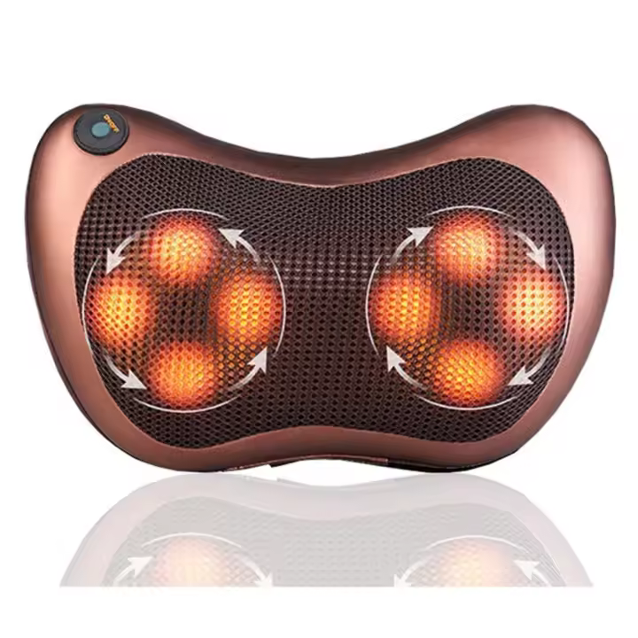 Cojín De Masaje Eléctrico, Almohada De Masaje Con Función De Calentamiento Y Cabezales De Masaje Giratorios 3D - 1