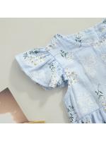 Conjunto de Maternidad Pelele para Bebé con Diadema Mono Floral con Cuello Redondo y Manga Mosca + Diadema para Verano, Azul/Amarillo, 0-24 Meses - details 6