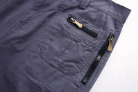 Summer men's cotton multi-pocket solid color 7-point Library, casual sports shorts - details 18