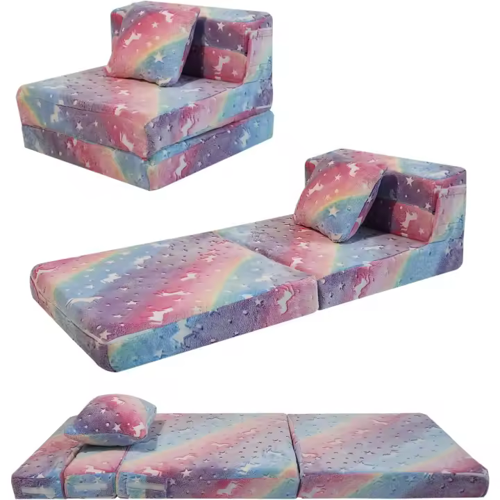 sofá Plegable Tri Parainfantil, Colchón Plegable Brillante para Niños, Sofá Plegable para Niños, Sillones Infantiles, Sillon Bebe, Sofá Plegable para Sala de Juegos - 1