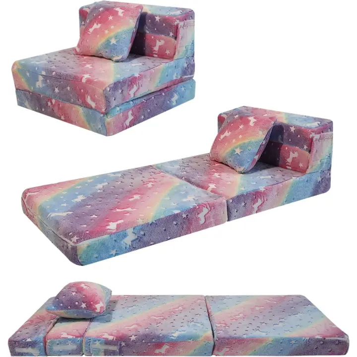 Sofá Plegable Brillante Ideal para Niños y Sala de Juegos Furniture & Organization - 1