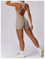 Monos deportivos sin mangas V Back Scrunch Traje de yoga de una pieza con cremallera - details 9