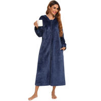 Bata holgada de lana para mujer, ropa de casa cálida - details 19