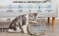 Fuente de Gato de Acero Inoxidable Alimentado por Batería Sensor Inalámbrico Circulación Automática Dispensador de Agua - details 14