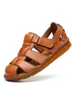 Nuevas sandalias de cuero genuino a la moda para hombres, zapatos de playa informales, calzado para hombres con suela de nailon utilizable de dos maneras - details 1