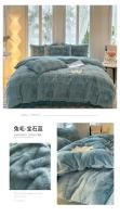 Juego de ropa de cama cálida de piel sintética de conejo, funda de edredón cálida transpirable, agradable a la piel, Queen, acogedor, Otoño e Invierno - details 19