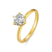 Anillo de Oro 18K Certificado Moissanita de 6.5mm Estilo Solitario con 6 Garras para Mujeres - details 4