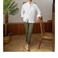 Camisa de Lino para Hombre Verano 2025 Cuello Henley Elegante Manga Larga Transpirable - details 25
