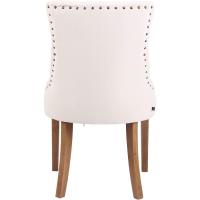 Salón Aberdeen Tapizado en Terciopelo Silla de Comedor con Base de Madera Estilo Escandinavo - details 4