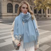Bufanda de Cachemira de Color liso para mujer, chales gruesos y cálidos de Pashmina con borlas, manta femenina, Hijab, 2024 - details 20
