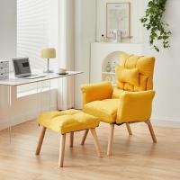 Relájate con reposapiés, sillón reclinable con respaldo ajustable 360 ° Sillón de televisión de terciopelo con marco de madera - details 8