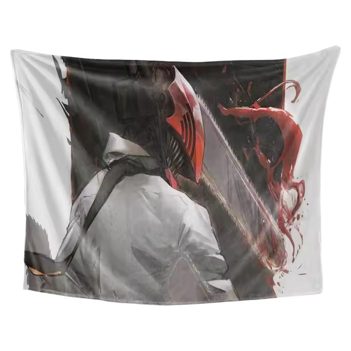 Manta de Franela de Anime Demon Denji Ligera, Cálida, Cómoda para Cama y Sofá - 1