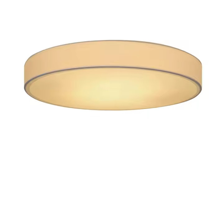 CBJKTX Luz de techo LED blanca redonda moderna de 30 cm, 12 W, con pantalla de tela, 3000 K, blanco cálido, para sala de estar y dormitorio - 1