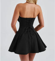 Estilo europeo y americano 2025 nuevo producto tubo superior arco falda corta estilo dulce vestido de color sólido para mujer - details 12