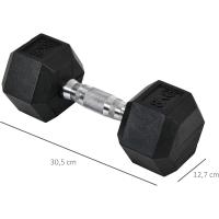 Juego de Mancuernas con Barra de Conexión Metálica y Cabeza Hexagonal Juego de Pesas para Entrenamiento en Casa Gimnasio Oficina Negro y Plata - details 1