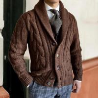 Suéter de Lana Gruesa con Tapa Abierta Chaqueta Cálida Casual para Hombres Moda en Cardigans - details 6