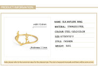 Skyrim-Anillo de astas de alce para mujer, anillos de dedo de cuerno de ciervo de acero inoxidable, joyería de regalo al por mayor, 2025 - details 3