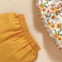 Conjunto de tesoro femenino, nuevo top estampado sin mangas para niños de verano + conjunto de diadema con pantalón corto de encaje de color sólido - details 11