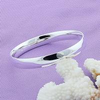 Andara-pulsera redonda de Plata de Ley  para mujer, brazalete grande Simple, regalo de joyería - details 10