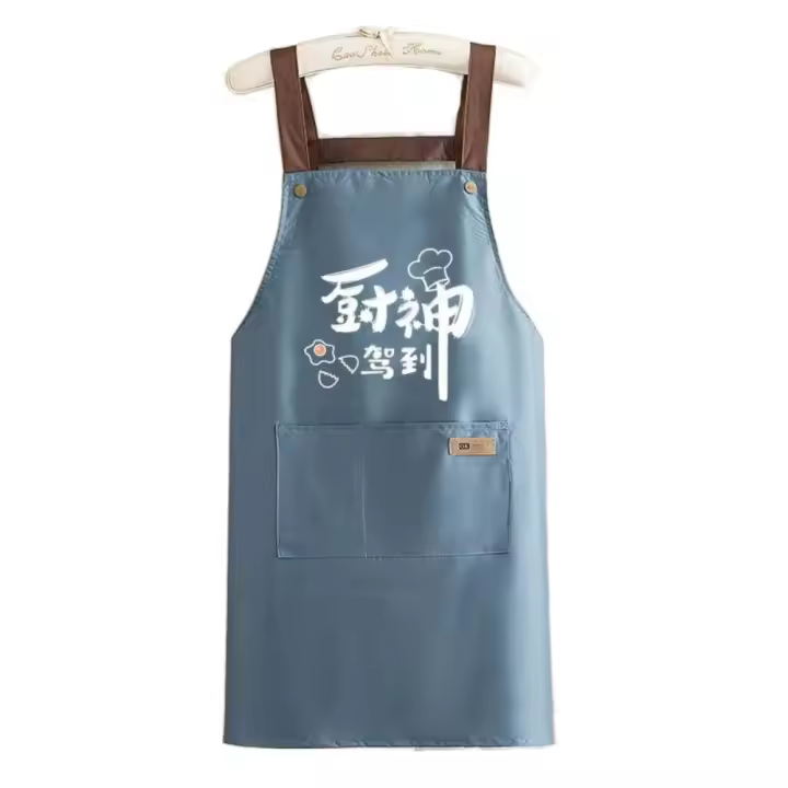 Delantal impermeable a prueba de aceite para Catering, delantales de limpieza de PVC anticontaminación, a prueba de polvo con bolsillos, delantal de cocina para mujer - 1