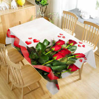 wer Rose Plant - Cubierta de mesa impermeable de tela rectangular 3d para fiesta, hogar, cocina - details 10