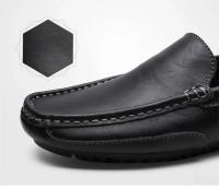 Mocasines transpirables de cuero genuino, mocasines informales, zapatos de cuero para hombres, zapatos planos formales de conducción italiana - details 2