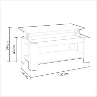 Mesa de Café Elevable de Blanco Artículo Estilo Moderno para Sala de Estar Comedor - details 2