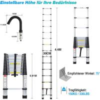 Escalera Telescópica de Aluminio de 5m Portátil, Desmontable, Antideslizante, Extensible, Multiusos, Carga de 150kg Mejoras del Hogar y Herramientas - details 53