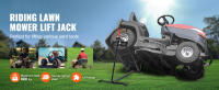 SucceBuy Ride on Lawn Mower Lift Jack, capacidad de 880 libras. Diseño telescópico con manivela y mangos para herramientas eléctricas. Plegable para cortacésped y tractores de jardín. Gato de mantenimiento negro y resistente - details 0