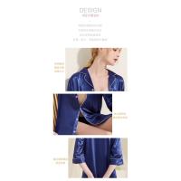 Pijama de Seda para Verano Talla Grande, Manga Seven-cuartos, Diseño Suelto - details 4