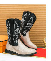 Botas vaqueras occidentales vintage bordadas altas clásicas Botas largas de moda para caballero - details 11