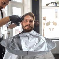 Capa de Corte de Pelo de Lino-Poliéster Blend Ideal para Uso en Hogar y Salón - details 1