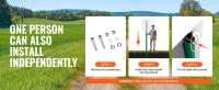SucceBuy Poste de señal de canal en U de 8 pies, paquete de 4 postes de valla fijos de acero resistente verde, señal de canal en U de valla de acero para jardín, patio, granja o intersección de tráfico - details 2
