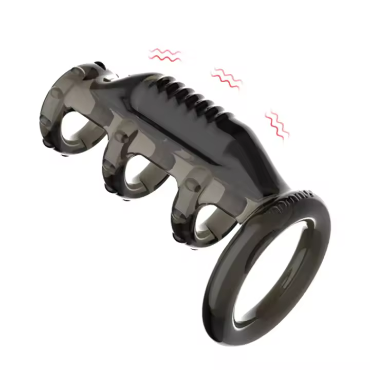 Anillo erótico Bdsm para hombres vibrador de pene retardo de eyaculación erección más fuerte juguetes sexuales para adultos para mujeres jaula de castidad - 1