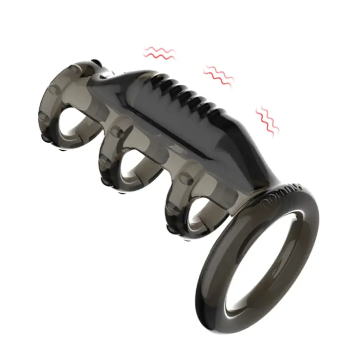 Anillo erótico Bdsm para hombres vibrador de pene retardo de eyaculación erección más fuerte juguetes sexuales para adultos para mujeres jaula de castidad - 1